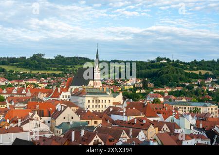 Chiesa di San Vito a Cesky Krumlov, patrimonio dell'umanità dell'UNESCO, regione della Boemia meridionale, Repubblica Ceca (Cechia), Europa Foto Stock