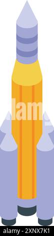 Razzo a forma di matita lanciata nello spazio, che rappresenta il concetto di pensiero creativo e innovazione Illustrazione Vettoriale