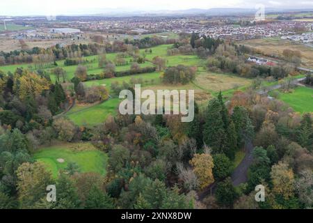 Vista aerea del campo da golf Polkemmet con drone Foto Stock