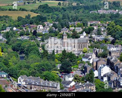 Vista aerea con drone di Dunblane Stirlingshire Foto Stock