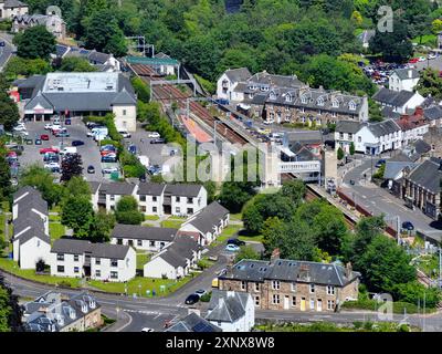 Vista aerea con drone di Dunblane Stirlingshire Foto Stock