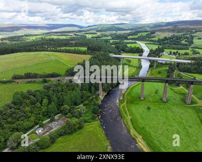 Veduta aerea del viadotto di Findhorn a Tomatin Foto Stock