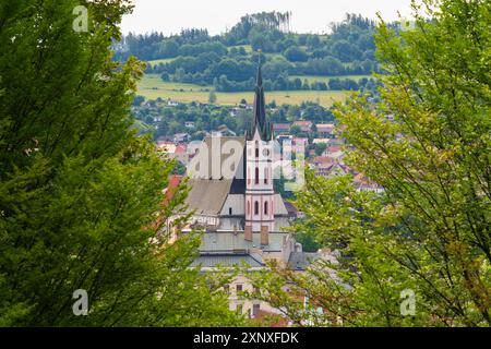 Chiesa di San Vito a Cesky Krumlov, patrimonio dell'umanità dell'UNESCO, regione della Boemia meridionale, Repubblica Ceca, Europa Copyright: JanxMiracky 1359-1170 Foto Stock