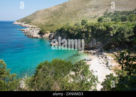 Baia e spiaggia di Brisana, Penisola di Karaburun, all'interno del Parco marino di Karaburun-Sazan, Vlore Bay, Albania, Europa Copyright: GOUPIxCHRISTIAN 1382- Foto Stock