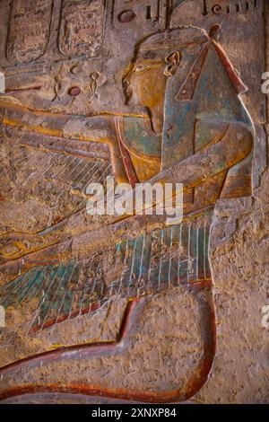 Rilievo della Dea Iside, Tomba di Ramses III, KV11, Valle dei Re, Antica Tebe, Patrimonio dell'Umanità dell'UNESCO, Luxor, Egitto, Nord Africa, Africa Foto Stock