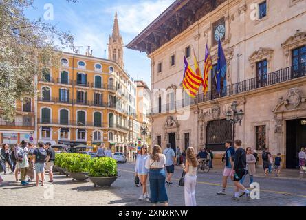 Vista del municipio di Placa de Cort, Palma de Mallorca, Maiorca, Isole Baleari, Spagna, Mediterraneo, Europa Copyright: FrankxFell 844-34463 editori Foto Stock