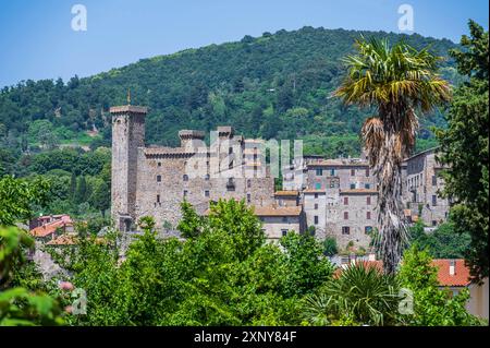 Rocca Monaldeschi della Cervara, antico castello nel centro storico di Bolsena in Lazio Foto Stock