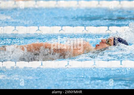 Parigi, Francia. 2 agosto 2024. Leon Marchand di Francia gareggia nella finale individuale di Medley di nuoto di 200 m durante i Giochi Olimpici di Parigi 2024 alla la Defense Arena di Parigi (Francia), il 2 agosto 2024. Crediti: Insidefoto di andrea staccioli/Alamy Live News Foto Stock