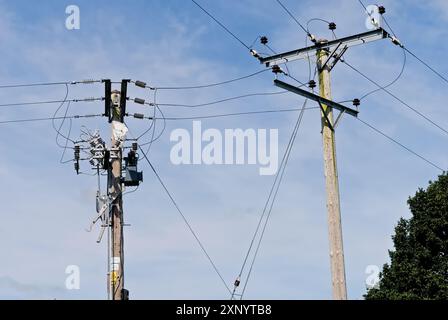 Giunto di alimentazione a 11KV 3ph con interruttore a polo, Cheshire, Regno Unito Foto Stock