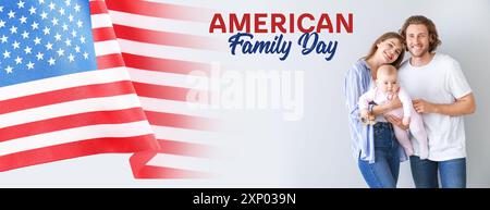 Banner per l'American Family Day con famiglia felice Foto Stock