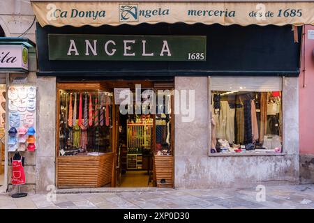 Angela Haberdashery, fondata nel 1685, Palma, Maiorca, Isole Baleari, Spagna Foto Stock