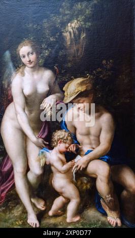 Correggio, Venere con Mercurio e Cupido, 1525, olio su tela, National Gallery, Londra, Inghilterra, Gran Bretagna Foto Stock