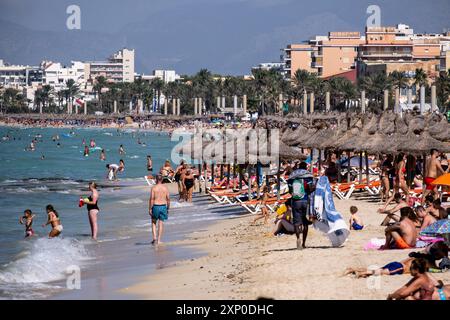 El Arenal Beach, Llucmajor, Mallorca, Isole Baleari, Spagna Foto Stock