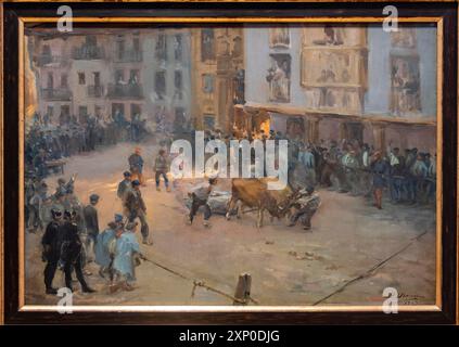 Pablo Uranga, pietra di trascinamento dei buoi a Elgeta, 1903, olio su tela, Museo de Bellas Artes, Bilbao, Spagna Foto Stock