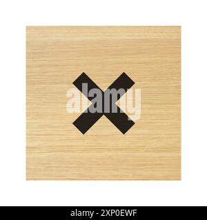 Moltiplicare il blocco di legno del segno sul bianco con il percorso di ritaglio Foto Stock