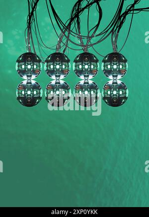 Array di computer quantistico, illustrazione concettuale. Foto Stock