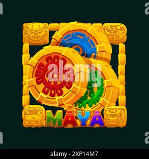 Icona DELL'APP Maya per il gioco 2D. Simbolo della slot dorata Illustrazione Vettoriale