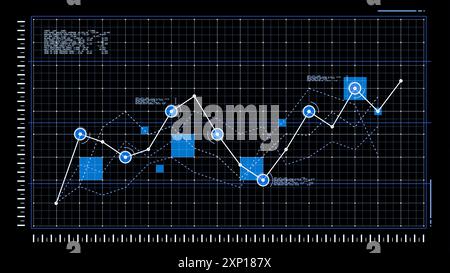 Grafico del mercato azionario o del forex trading in concetto futuristico adatto per investimenti finanziari o idee di business di tendenze economiche e tutte le opere d'arte. Foto Stock