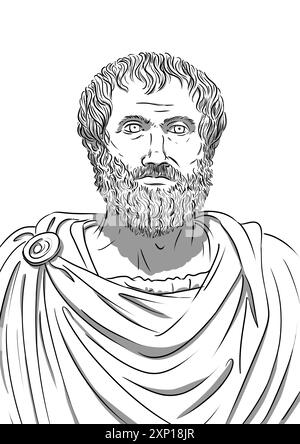 Ritratto di Aristotele, famoso filosofo greco Foto Stock