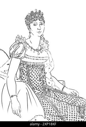 Ritratto di Josephine de Beauharnais, imperatrice francese e moglie di Napoleone Foto Stock