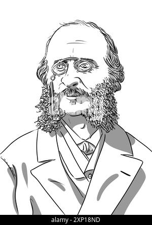 Ritratto di Offenbach, famoso compositore e musicista Foto Stock