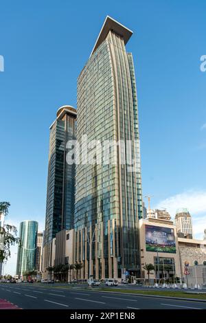 Bellissimo paesaggio urbano di West Bay aera. Marriott Marques Hotel Doha City Center Foto Stock