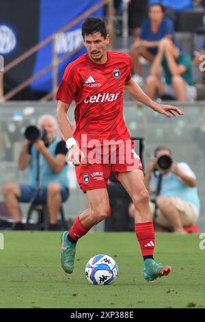 Stefano Moreo (Pisa) durante il Pisa SC vs Inter - FC Internazionale, amichevole di calcio a Pisa, Italia, 02 agosto 2024 Foto Stock