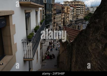 San Sebastián, Spagna - 1 settembre 2023 - Municipio di San Sebastián, sul lungomare della città. Foto di alta qualità Foto Stock