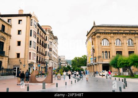 San Sebastián, Spagna - 1 settembre 2023 - Municipio di San Sebastián, sul lungomare della città. Foto di alta qualità Foto Stock