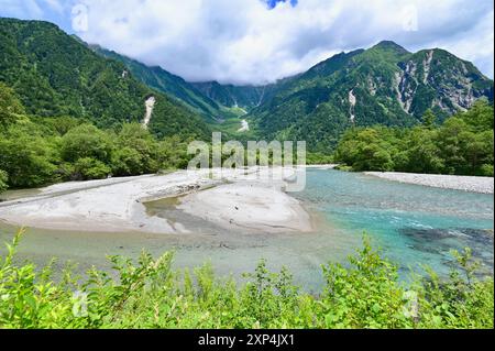 Kamikochi nelle Alpi giapponesi settentrionali della Prefettura di Nagano, Giappone Foto Stock