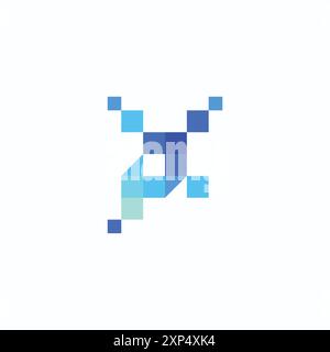 Letter P Creative Technology Modern data pixel logo element design template. Illustrazione vettoriale Illustrazione Vettoriale