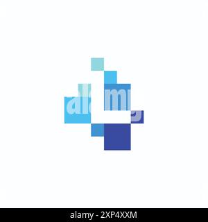 Logo Letter L Creative Technology Modern Data pixel. Illustrazione vettoriale Illustrazione Vettoriale