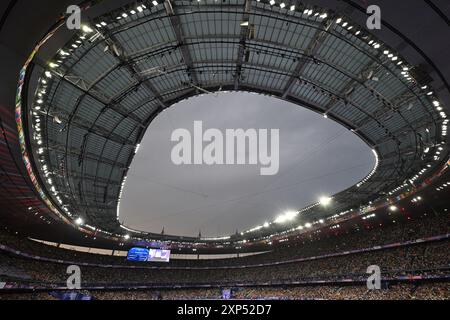 Saint Denis, Francia. 3 agosto 2024. Olimpiadi, Parigi 2024, atletica leggera, Stade de France, vista sullo stadio. Crediti: Sven Hoppe/dpa/Alamy Live News Foto Stock