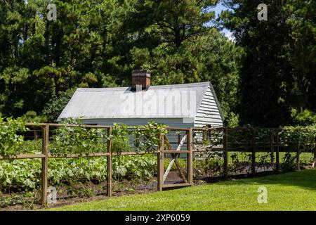 Ricreazione di Slave Quarters on Plantation vicino Charleston, Carolina del Sud prima della guerra civile Foto Stock