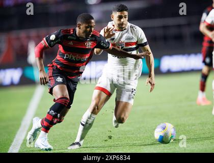 San Paolo, Brasile. 3 agosto 2024. Calcio - Campionato brasiliano - São Paolo V Flamengo/RJ - Stadio Morumbi. Giocatori durante la partita crediti: Vilmar Bannach/Alamy Live News Foto Stock