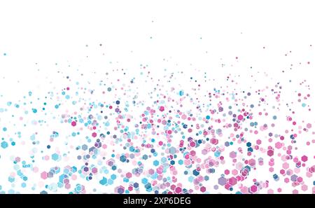 Esagoni geometrici con tecnologia blu e rosa sfondo astratto. Progettazione vettoriale Illustrazione Vettoriale