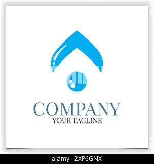 Logo goccia d'acqua con iniziale Un vettore goccia d'olio con spazio negativo Illustrazione Vettoriale