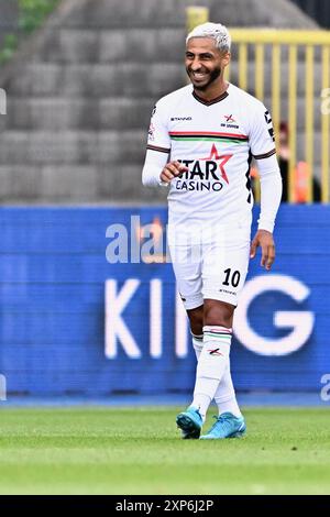 Lovanio, Belgio. 3 agosto 2024. Youssef Maziz dell'OHL raffigurato durante una partita di calcio tra OH Leuven e KRC Genk, sabato 03 agosto 2024 a Lovanio, il giorno 2 della stagione 2024-2025 della "Jupiler Pro League" prima divisione del campionato belga. BELGA FOTO JOHAN EYCKENS credito: Belga News Agency/Alamy Live News Foto Stock