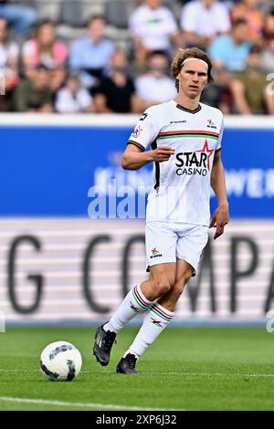 Lovanio, Belgio. 3 agosto 2024. Ewoud Pletinckx dell'OHL nella foto durante una partita di calcio tra OH Leuven e KRC Genk, sabato 03 agosto 2024 a Lovanio, il giorno 2 della stagione 2024-2025 della "Jupiler Pro League" prima divisione del campionato belga. BELGA FOTO JOHAN EYCKENS credito: Belga News Agency/Alamy Live News Foto Stock