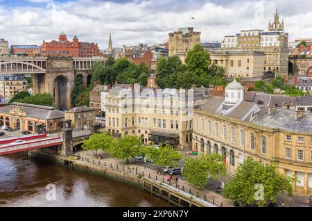 Vista aerea sul centro storico di Newcastle upon Tyne, Inghilterra Foto Stock