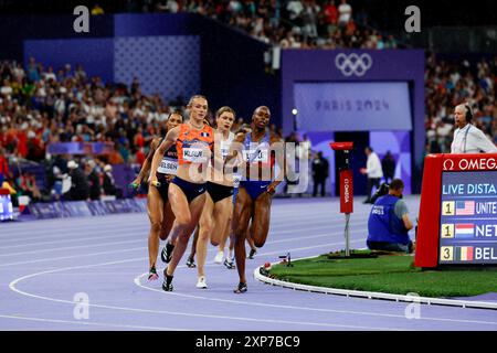 OMALLA Eugene, KLAVER Lieke, KLEIN IKKINK Isaya, PEETERS Cathelijn dei Paesi Bassi Athletics 4 x 400m staffetta mista durante i Giochi Olimpici di Parigi 2024 il 3 agosto 2024 allo Stade de France di Saint Denis, Francia - foto Gregory Lenormand/DPPI Media/Panoramic Credit: DPPI Media/Alamy Live News Foto Stock