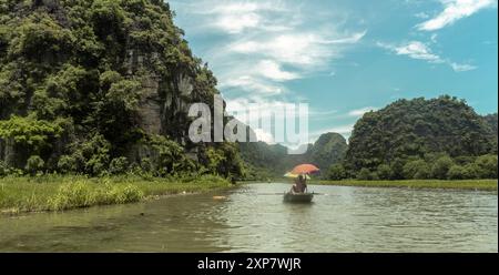 Paesaggio naturale di Tam Coc-Bich Dong in Vietnam Foto Stock