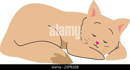 Graziose illustrazioni artistiche di Cat Vector. Illustrazione Vettoriale