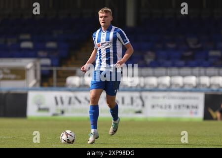 Billy Sass-Davies dell'Hartlepool United durante l'amichevole di pre-stagione tra Hartlepool United e Nottingham Forest a Victoria Park, Hartlepool, sabato 3 agosto 2024. (Foto: Mark Fletcher | mi News) crediti: MI News & Sport /Alamy Live News Foto Stock