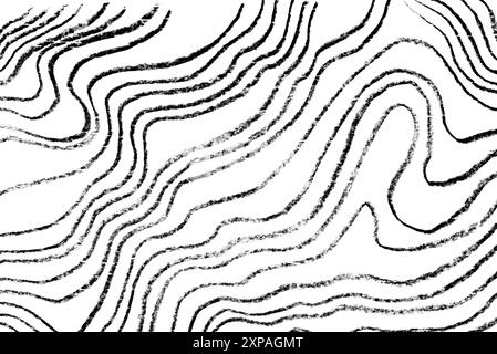Uno schizzo a matita nera con linee ondulate Foto Stock