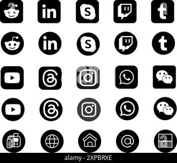icone dei social media. logo social media , facebook, instagram, youtube, whatsapp, tiktok, icona. Illustrazione Vettoriale