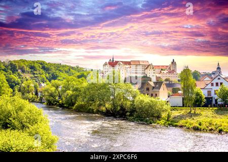 Vista su Colditz, Germania Foto Stock
