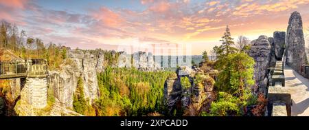 Elbsandstones, Montagne, Dresda, Germania Foto Stock