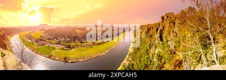 Elbsandstones, Montagne, Dresda, Germania Foto Stock