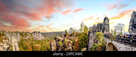 Elbsandstones, Montagne, Dresda, Germania Foto Stock